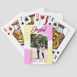 Baraja De Cartas Felices vacaciones de color amarillo rosa foto fam