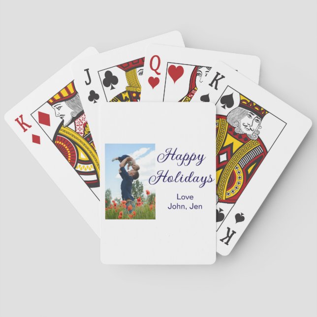 Baraja De Cartas Felices vacaciones padre hijo Navidades regalos fa (Reverso)