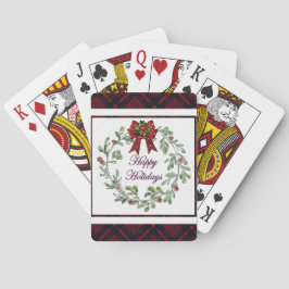 Baraja De Cartas Felices vacaciones Red Plaid