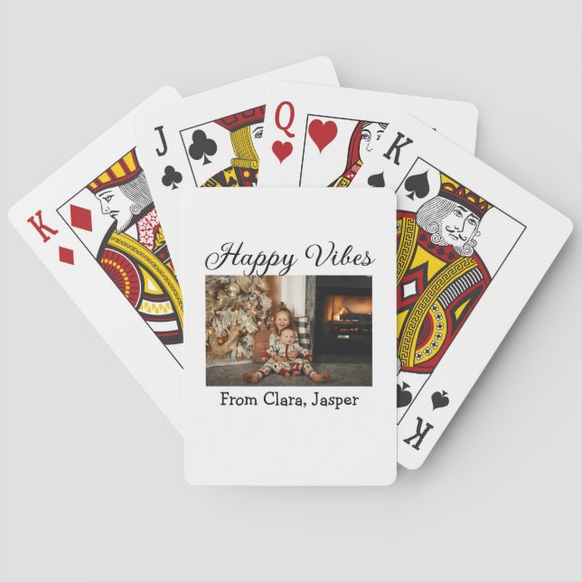 Baraja De Cartas Felices vibraciones niños Navidades familiares Inv (Reverso)