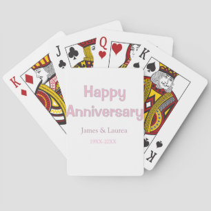 Baraja De Cartas Felicidades aniversario boda nombre fecha año rosa