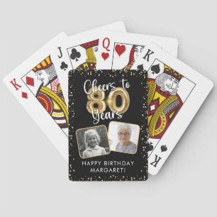 Baraja De Cartas Felicidades por los 80 años 2 Fotos Negro