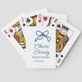 Baraja De Cartas Felicidades veinte arco de cumpleaños azul nombre 