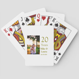 Baraja De Cartas Feliz 20º aniversario agregar nombre de la pareja 