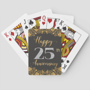 Baraja De Cartas Feliz 25 Aniversario Bodas de Plata 25 Años