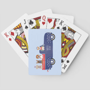 Baraja De Cartas Feliz 4 De Julio Camión De Recogida De Perros