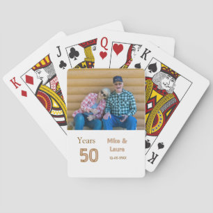 Baraja De Cartas Feliz 50 aniversario agregar nombre de la pareja f