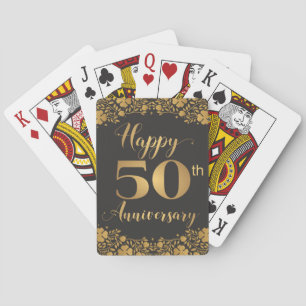Baraja De Cartas Feliz 50° Aniversario Boda Jublilee