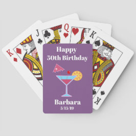 Baraja De Cartas Feliz 50 cumpleaños Martini