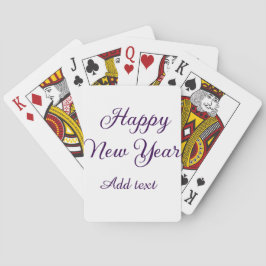 Baraja De Cartas Feliz año nuevo caligrafía púrpura simple minimali