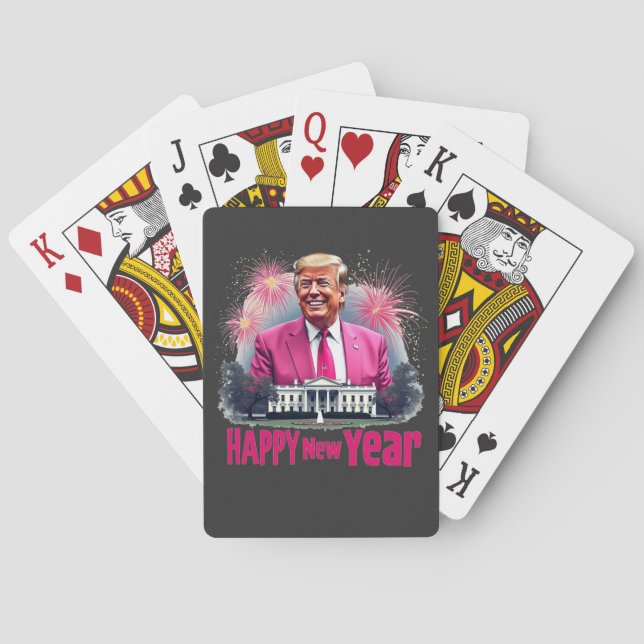Baraja De Cartas Feliz Año Nuevo Día de la Inauguración de Trump 20 (Reverso)