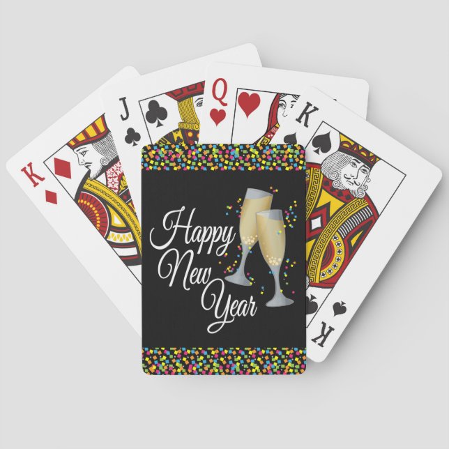 Baraja De Cartas Feliz Año Nuevo I Juegos de Champán (Reverso)