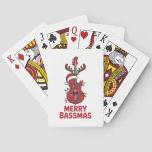 Baraja De Cartas Feliz Bassmas Bajo Tipografía Sombrero de Santa
