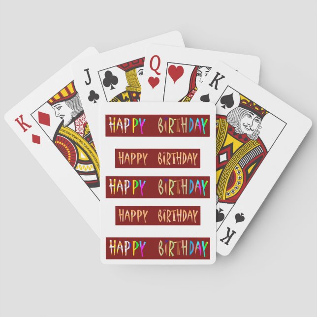 Baraja De Cartas FELIZ BIRTHDAY Textos artísticos (Reverso)