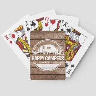 Baraja De Cartas Feliz camping de madera rústica