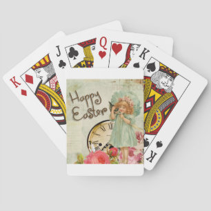 Baraja De Cartas feliz chica de Pascua