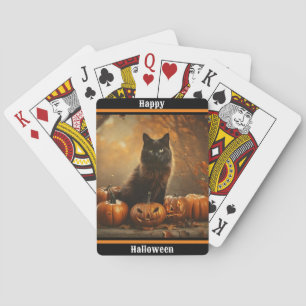 Baraja De Cartas Feliz Colección de Gatos Negros de Halloween