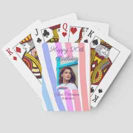 Baraja De Cartas Feliz cumpleaños 20 arcoíris rústico boho líneas f