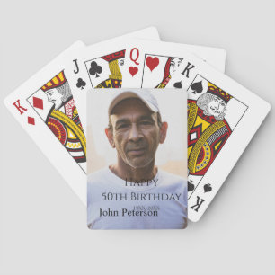 Baraja De Cartas Feliz cumpleaños 50 nombre foto año hombre simple