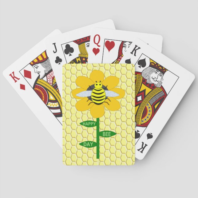 Baraja De Cartas Feliz cumpleaños abeja Bumblebee (Reverso)