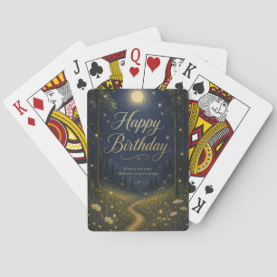 Baraja De Cartas Feliz Cumpleaños Bosque Encantado Luciérnaga Bajo 