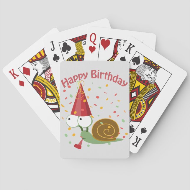 Baraja De Cartas ¡Feliz cumpleaños! Caracol Confetti (Reverso)