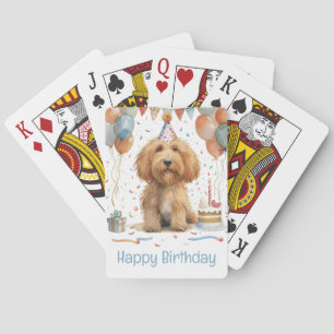 Baraja De Cartas Feliz cumpleaños Goldendoodle Dog