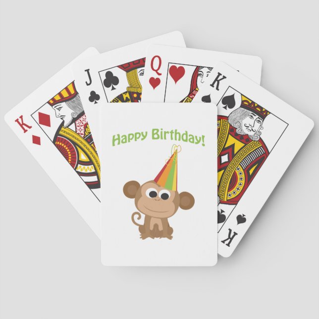 Baraja De Cartas Feliz cumpleaños, mono (Reverso)