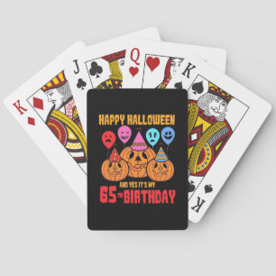 Baraja De Cartas Feliz cumpleaños número 65 de Halloween