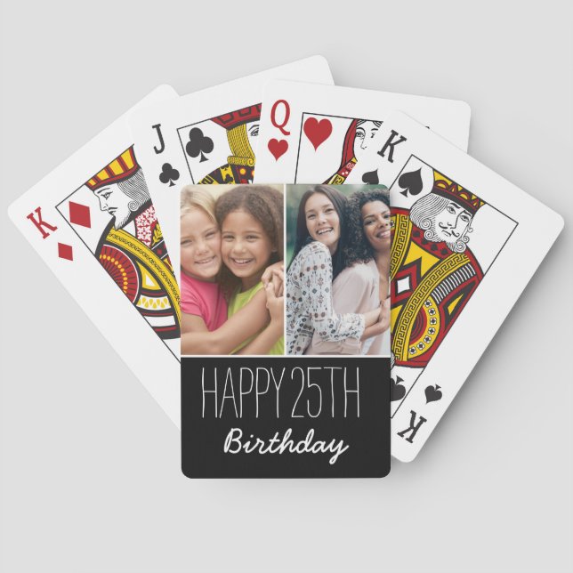 Baraja De Cartas Feliz cumpleaños Personalizado año 2 foto personal (Reverso)