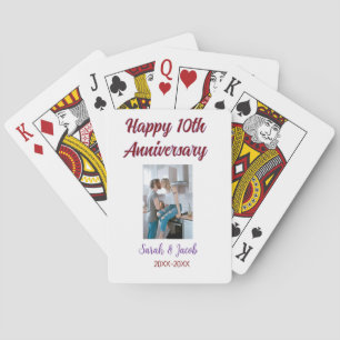 Baraja De Cartas Feliz décimo aniversario foto boda apellido d