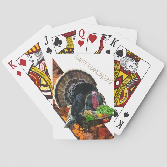 Baraja De Cartas Feliz Día de Acción de Gracias (Reverso)