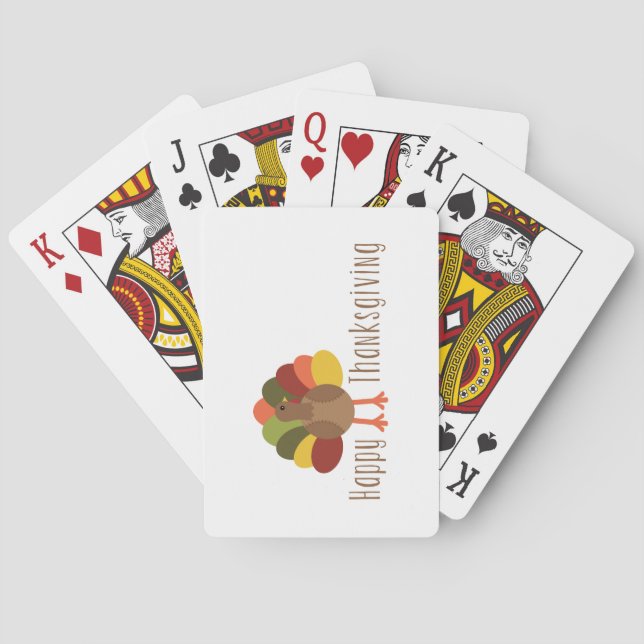 Baraja De Cartas Feliz Día de Acción de Gracias (Reverso)