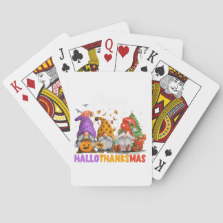 Baraja De Cartas Feliz Día de Acción de Gracias Hallothanksmas Gnom