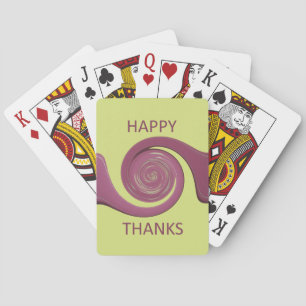 Baraja De Cartas Feliz Día de Acción de Gracias Texto Diseño de Art