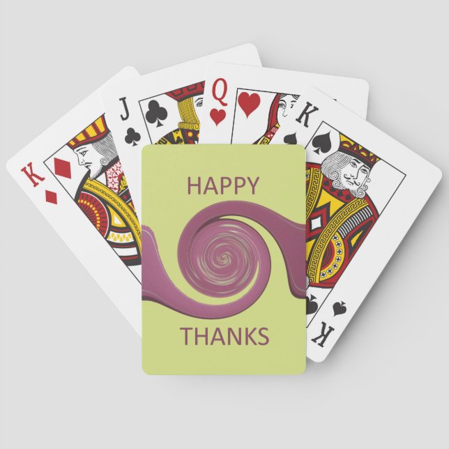 Baraja De Cartas Feliz Día de Acción de Gracias Texto Diseño de Art (Reverso)