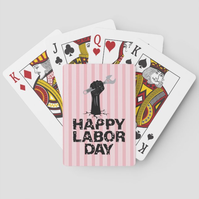Baraja De Cartas Feliz Día del Trabajo (Reverso)
