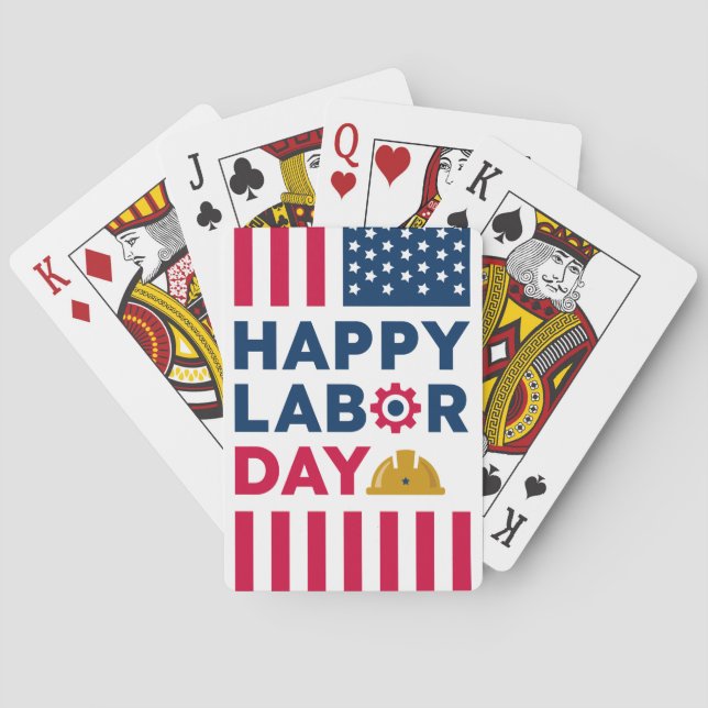 Baraja De Cartas Feliz Día del Trabajo, Estados Unidos (Reverso)