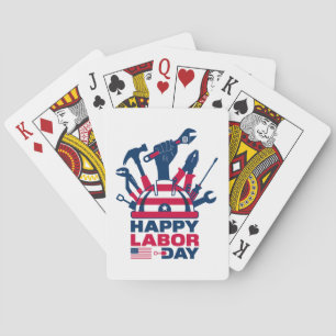 Baraja De Cartas Feliz Día del Trabajo, festivo USA