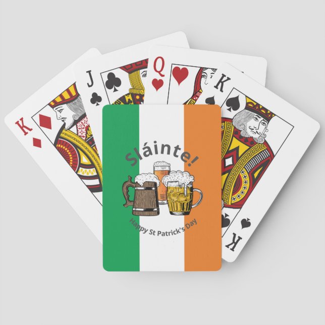 Baraja De Cartas ¡FELIZ EL DÍA DE SAN PATRICK, Personalizado Beers  (Reverso)