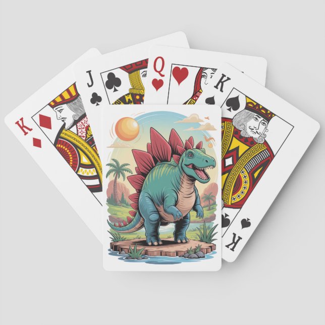 Baraja De Cartas Feliz Estegosaurio (Reverso)