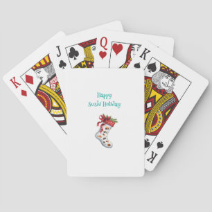Baraja De Cartas Feliz feriado de sushi para las tarjetas de juego 