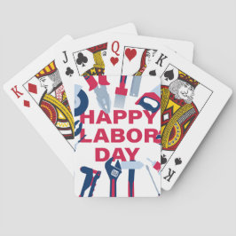 Baraja De Cartas Feliz fin de semana del día del trabajo