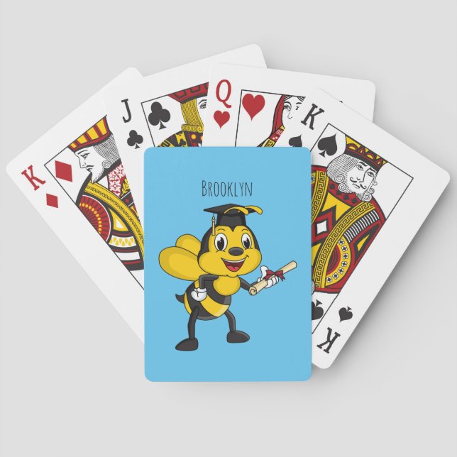 Baraja De Cartas Feliz graduación de abejas personalizados (Reverso)
