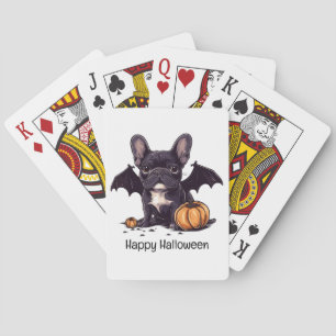Baraja De Cartas Feliz Halloween Bulldog francés Bat Wings