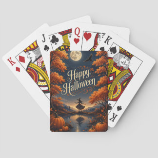 Baraja De Cartas Feliz Halloween Encantado Otoño Calabaza