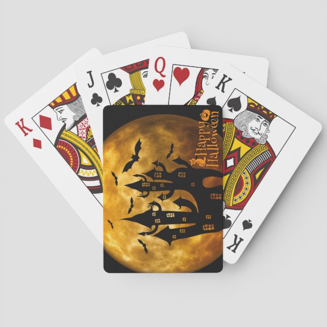 Baraja De Cartas Feliz Halloween (luna llena) (Reverso)