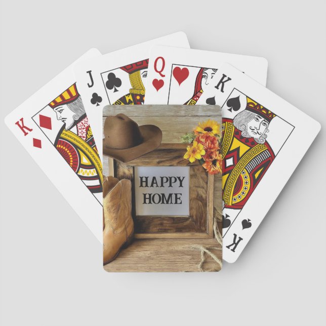 Baraja De Cartas Feliz Hogar Estilo De Vaquero Vaquero Con Boys De  (Reverso)