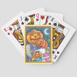 BARAJA DE CARTAS FELIZ JACK O LANTERN FAMILIA, COLORIDA Y CUIDADA