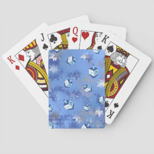 Baraja De Cartas Feliz Janucá Estrella Fugaz y Trompos de Hanukkah